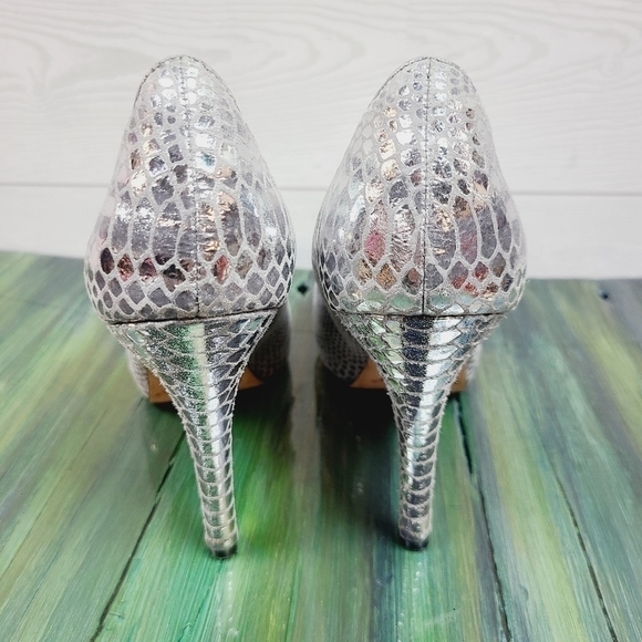 WHBM Metallic Snakeskin Heels - Picture 6 of 8